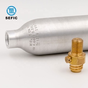 กระบอกอะลูมิเนียม CO2 0.6L แบบพกพาขนาดเล็ก - Product Image 6