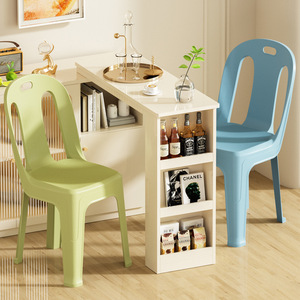 Silla Apilable de Plástico con Respaldo, Taburete Pequeño Multifuncional Moderno <span class=keywords><strong>para</strong></span> Mesa de Comedor, Silla de Estudio <span class=keywords><strong>para</strong></span> Niños en Casa Entrega Rápida - Product Image 1