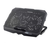 Hauteur réglable support d'ordinateur portable coussin de refroidissement prix de gros matériau ABS vitesse du vent variable écran LCD 6 ventilateurs plus frais