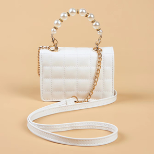 Borse per bambini di marca ispirate al Designer di vendita calda borse a tracolla con chiusura a cerniera color cioccolato e perla alla moda per bambine - Product Image 2
