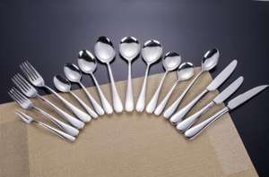 Vajilla de Acero Inoxidable, Juego de Cubiertos, Cuchillos, Tenedores, Cucharas, Juego Completo Opcional - Product Image 2