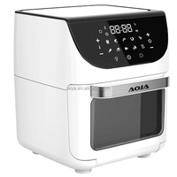 Friteuse à air carrée moderne AOJA en acier inoxydable 1800W, four 12L à commande tactile numérique, sans huile avec arrêt automatique