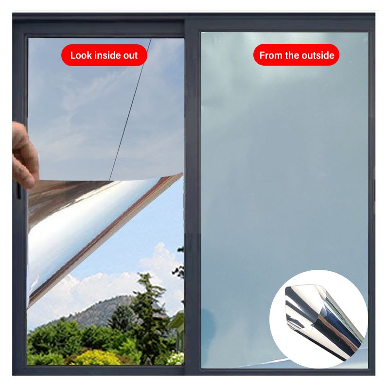 Серебряная 5% однонаправленная светоотражающая пленка с видимым оттенком, теплоизоляционная пленка для домашнего окна, балкона, офисного здания, солнечная стеклянная пленка