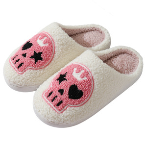 Natale invernale caldo carino e accogliente casa rosa pantofole diavolo per gli uomini donna - Product Image 1