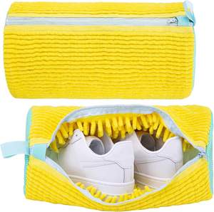 Bolsa de lavandería acolchada de algodón apta para lavadora con función de secado, protector de zapatos y fibras suaves para lavar ropa en red. - Product Image 1