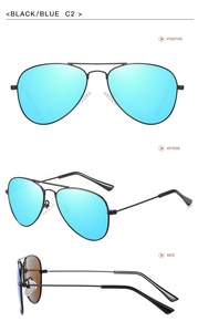 Gafas de Sol para niños, venta al por mayor, superventas, gafas de sol clásicas con marco de metal aviat, gafas de sol de colores azules para niños, gafas personalizadas con logotipo - Product Image 3