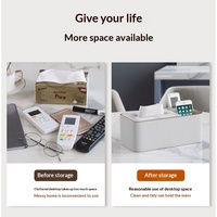 Boîte à mouchoirs en cuir créative haut de gamme personnalisée et support pour télécommande avec motif marbré pour hôtel, restaurant