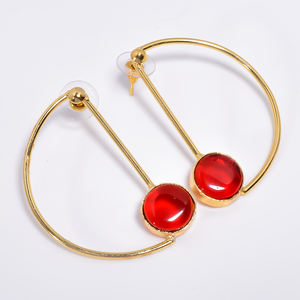 Belles boucles d'oreilles en laiton plaqué or 14k pour femmes et filles boucles d'oreilles de mode fournisseurs de bijoux faits main bijoux personnalisés - Product Image 2