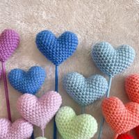 Crochet fleur permanente coeur forme couleur Pure fleurs tissé à la main tricoté Bouquet mariage décor à la maison cadeau fait main pour la famille