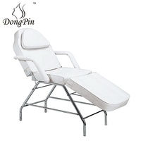Table de massage pliable légère et portable en acier inoxydable blanc, design moderne pour salon de beauté, hôtel, salon, extérieur