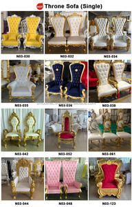 SMOOTH Wedding Events Party Furniture Vintage Design Gold Throne <b>Chair</b> With Armrest - Product Image 6