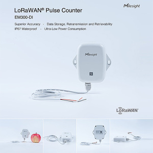 EM300-DI lorawan xung truy cập 10 KM 5 năm pin IP67 Đồng hồ nước 2000 Hz sậy chuyển đổi 1 m cáp NFC - Product Image 2