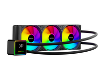 Nouveau design PC V PRO 360mm NOIR Ventilateur RGB Refroidissement Liquide Affichage Température Logo Personnalisable Boîtier d'Ordinateur Roulement Fluide 2000 RPM