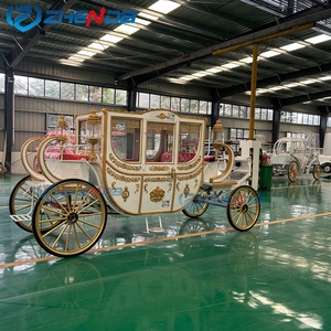 Calèche royale de luxe électrique et à chevaux en acier Q235B, taille/couleur personnalisables, pour mariages/parcs/centres de villégiature, garantie 1 an - Product Image 4