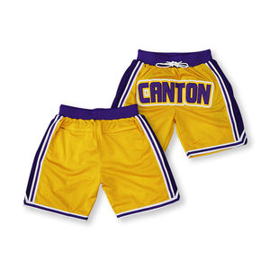 Pantalones cortos de baloncesto personalizados para hombre, pantalones cortos de baloncesto de diseño liso con logotipo bordado de malla doble - Product Image 3