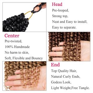 Extension per capelli sintetici all'uncinetto Pre-twisted Passion Twist 3 tonalità per trecce bohémien <span class=keywords><strong>marroni</strong></span>, morbide, effetto seta, a lunga durata, non-Remy - Product Image 2