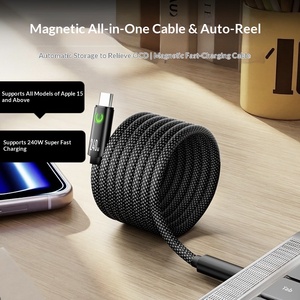 Cable de Carga Magnética Rápida de 240W para Tablets, iPhone, Samsung, <span class=keywords><strong>Huawei</strong></span>, Cable de Carga Magnético Portátil de Doble Tipo C - Product Image 3