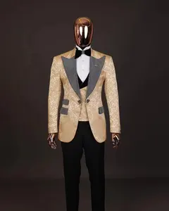 Luxury Men Wedding Suit (jacket+pants+vest) Male Blazers Costume Business Formal Party Classic Slim Fit Suits For Men