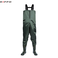 Kippo Luxe vente en gros Nylon imperméable Wading bateau pêche protège-poitrine avec bottes chasse combinaison chaussures
