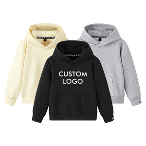 Sudadera con capucha para niños, de algodón y poliéster, resistente, con logo impreso personalizado, sudadera holgada para niños. - Product Image 1