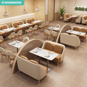 Vente en gros d'ensembles de meubles de restaurant moderne canapé de banquette pour café restauration rapide ensemble de tables à <span class=keywords><strong>manger</strong></span> et de chaises en métal - Product Image 1