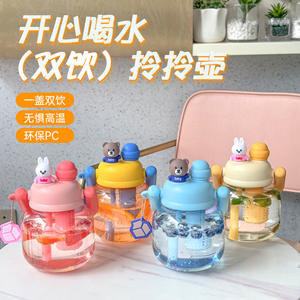 Tiannuo Kids Plastic Water Bottle With Straw Anti Slip Large Capacity For School Children <b>Backpack</b> Friendly Drinkware - Product Image 5