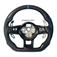 Maßgefertigtes Schwarzes Carbon-Faser Perforiertes Leder Sportlenkrad Geeignet für Perforierten MK6 GOLF JETTA