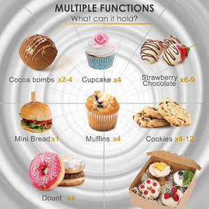 Scatole per Biscotti Personalizzate con Finestra <span class=keywords><strong>in</strong></span> <span class=keywords><strong>Plastica</strong></span> per Alimenti, per Pasticceria, Sushi e Dolci, con Logo <span class=keywords><strong>in</strong></span> Rilievo e Confezione Regalo - Product Image 4