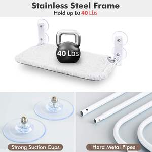 Hamaca Plegable Grande para Gatos con Diseño de Malla, Perchero para Ventana con 4 Ventosas, Estructura de Metal y Plástico Sólidos, Cama Interior Inalámbrica para Gatos, <span class=keywords><strong>Cueva</strong></span> para Gatos - Product Image 3
