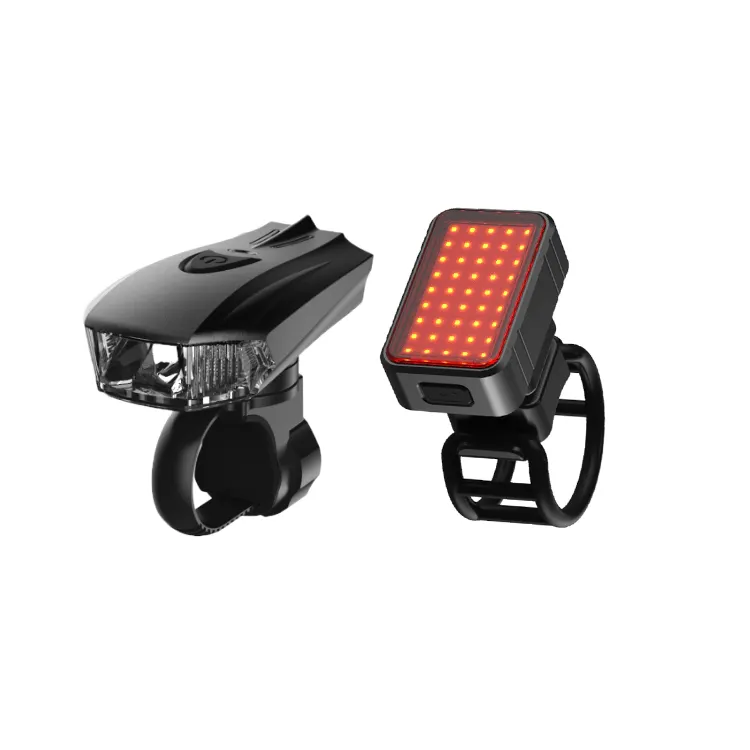 Machfally EOS350 BK820 juego de luces de bicicleta recargables USB, luz delantera de bicicleta de lumenes potentes luz trasera libre, luz LED bicicleta