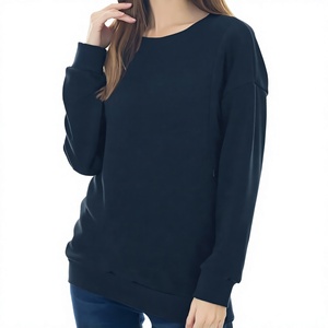 Sweat-shirt personnalisé pour femme, coupe oversize, en molleton de coton, avec logo brodé, vente en gros, marque privée, mode, sweat-shirt d'hiver - Product Image 1
