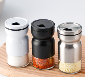 <span class=keywords><strong>Bouteille</strong></span> à épices en verre en acier inoxydable en forme de <span class=keywords><strong>sablier</strong></span>, récipient de stockage de sel et de poivre pour la cuisine, flacon à compartiments pour assaisonnements - Product Image 1