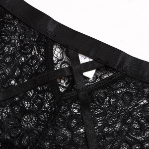 Ensemble de lingerie érotique en dentelle 3 pièces sexy noir Lenceria pour femmes avec <span class=keywords><strong>porte</strong></span>-jarretelles - Product Image 3