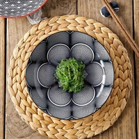 Assiette à dessert ronde en porcelaine de style Japandi, colorée sous glaçure, vaisselle haut de gamme pour les repas à la maison