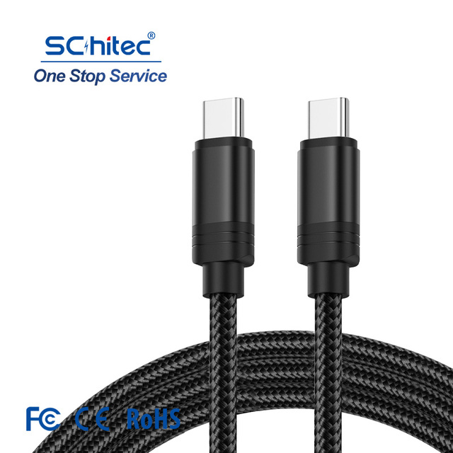 Schitec Nylon Braided USB C Cable 1m 2m 3m 3A Type C to C Fast Charging Cable USB for Reselling