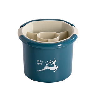Yimei Double Layer Chopstick Holder Round Multifunctional Storage Bucket For Kitchen Tableware <b>Rack</b> - Product Image 4