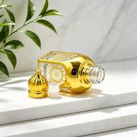Flacon roll-on de luxe en verre doré ajouré de 6 ml, vide et rechargeable, pour huiles essentielles, parfums et huiles parfumées