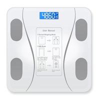 Báscula Digital Inteligente con Sensor LED para Medir Grasa Corporal, Capacidad de 180 kg, Vidrio Templado, Báscula de Baño Doméstica con Aplicación OKOK