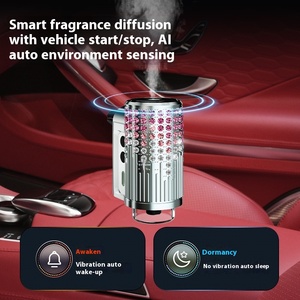 Aksesoris Mobil Bling untuk Wanita, Penyegar Udara Mobil Berhiaskan Rhinestone, Diffuser Aroma Kristal, Penyegar Udara Mobil USB Rechargeable - Product Image 4