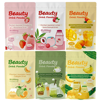 Poudre de collagène OEM en sachets pour complément alimentaire, mélange pour boisson lactée, soin du visage, glutathion, probiotiques, thé vert, antioxydants, 6 saveurs
