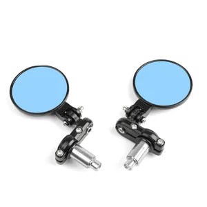 Areyourshop UNIVERSAL 7/8 "Foldable Motorcycle CNC Bar End 3" Round Mirrors Rear View Side FOR Honda FOR Kawasaki FOR Suzuki