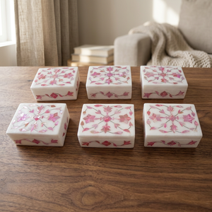 Caja de Joyería Moderna con Grabado Floral de Madreperla, de Stonecrafts International, de la Mejor Calidad y Durabilidad, para Damas - Product Image 1