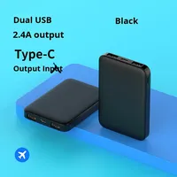 Écharpe chauffante, batterie externe portable dédiée, mini chargeur compact 5000 mAh, charge rapide 2A, décharge, matériau plastique