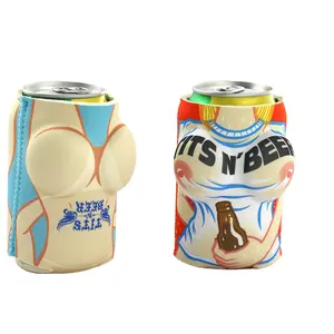 Factory Supply customization Sexy true to life Anime 3D Big Boobs Busty non slip Silicone soda can cooler