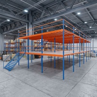 Plateforme de stockage modulaire en acier sur mesure, robuste et protégée contre la corrosion, pour entrepôt et mezzanine