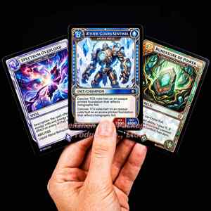 Full- Holographic TCG Card Printing Foil Booster Pack <b>Box</b> Custom 350gsm Eco-Friendly Paper Black Core Trading Cards Mass - Product Image 1