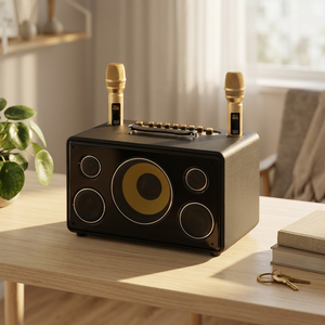 Nouvelle enceinte karaoké haute puissance avec <span class=keywords><strong>2</strong></span> micros sans fil, télécommande, pour home cinéma et utilisation extérieure, étanche, modèle M801A - Product Image 1