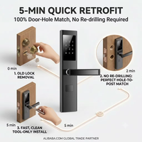 Cerradura Inteligente con Contraseña TT Lock de Fácil Instalación para Interiores, Cerradura Inteligente de Acero Inoxidable para Casa o Apartamento