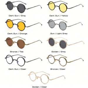 Lunettes de soleil polarisées pour hommes, style rétro classique, en alliage, steampunk, UV400, petites, rondes, punk, avec logo personnalisé 2025 - Product Image 4