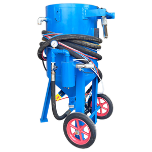 High-Pressure Dry Wet Mobile <b>Sandblaster</b> Pot Rust Removal Manual Sand Blasting Machine Polishing Pump for Burnishing Small Rust - Product Image 1